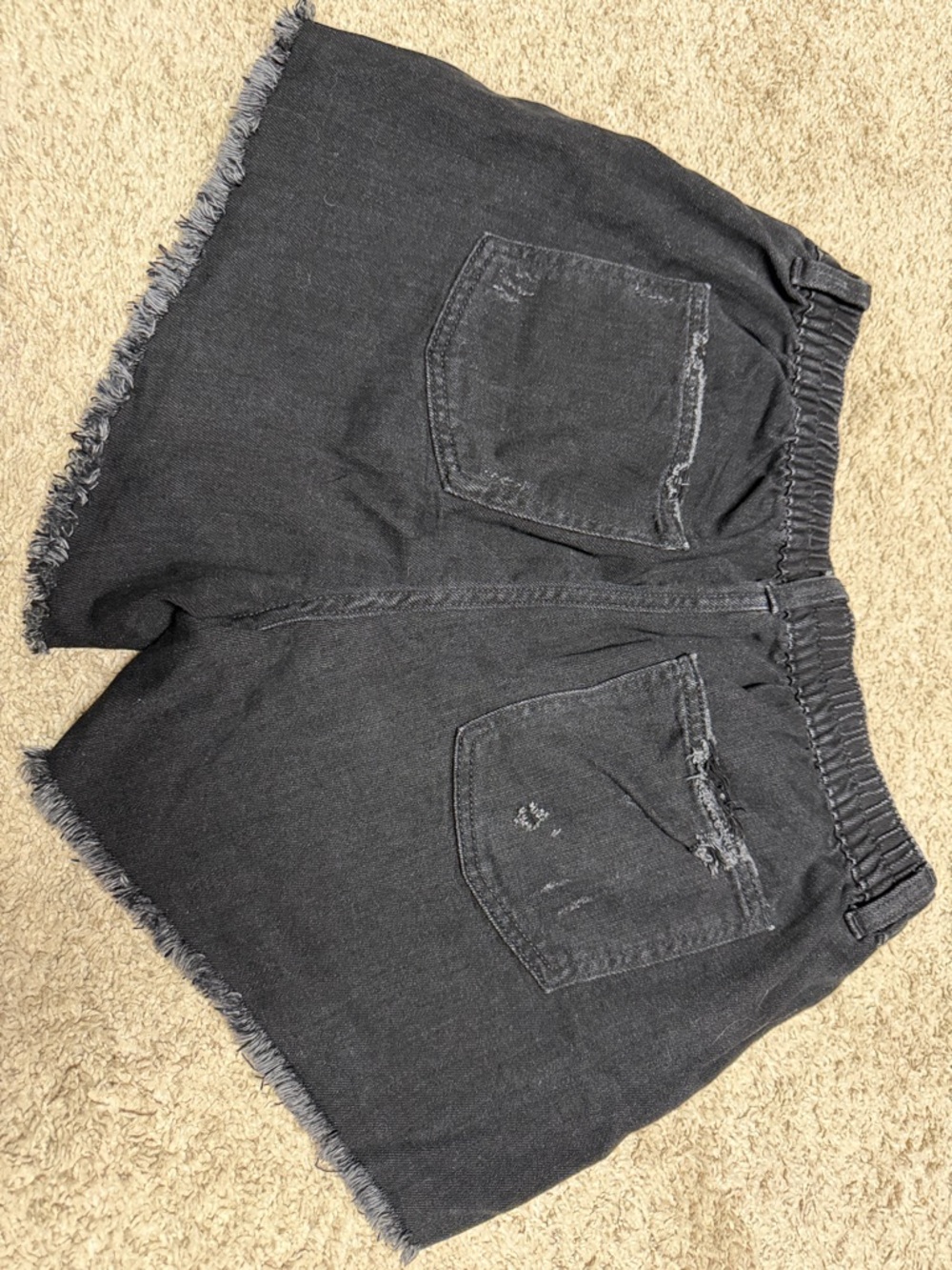 aerie Black Distressed High-Rise Denim Shorts - Picture 8 of 8